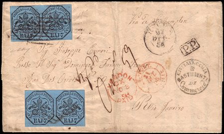 STATO PONTIFICIO 1858 (27 ott.)Lettera con testo da Roma, via Southampton,...