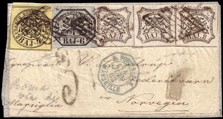 STATO PONTIFICIO 1862 (1? giu.)Busta, ridotta a sinistra, da Roma, via di...