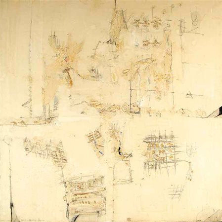 MALCOLM MORLEY Londra 1931 SENZA TITOLO, 1961 olio, resina, pastelli e...