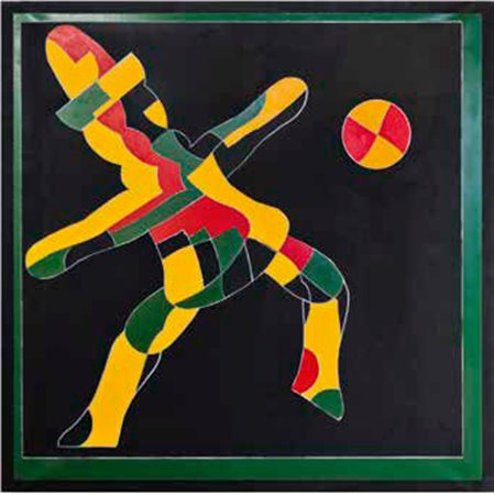 FRANCO ANGELI Roma 1935 – 1988 CALCIO DI RIGORE, 1987-1988 tecnica mista su...