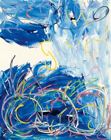 MARIO SCHIFANO Homs 1934 – Roma 1998 ACERBO, 1983 smalto su tela, cm 160x130....