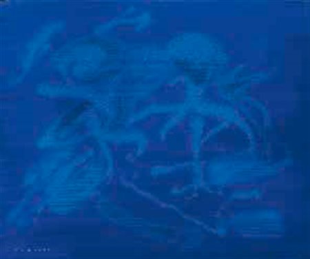 GIULIO TURCATO Mantova 1912 - Roma 1995 CANGIANTE BLU, INIZI ANNI ‘80 olio e...