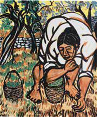 GIUSEPPE MIGNECO Messina 1903 – Milano 1997 RACCOGLITRICE DI OLIVE...