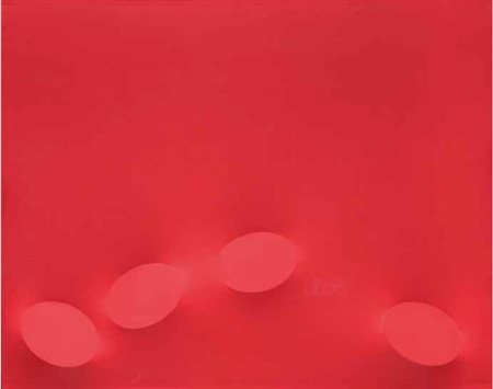 TURI SIMETI Alcamo 1929 4 OVALI ROSSI, 2010 acrilico su tela sagomata, cm...