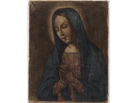 Anonimo del XVIII secolo La Vergine orante 32,5x26 cm Olio su tela