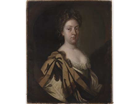 Maestro del XVIII secolo Ritratto di dama 78x64 cm Olio su tela