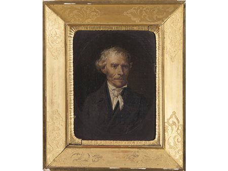 Basilio Ticozzi (XIX secolo) Ritratto maschile 19x14 cm Olio su tela