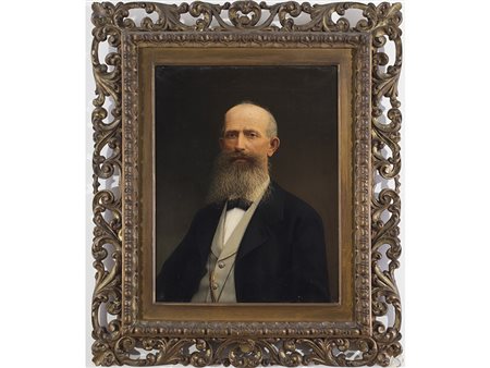 Anonimo (XIX secolo) Ritratto di uomo con barba 74x56 cm Olio su tela