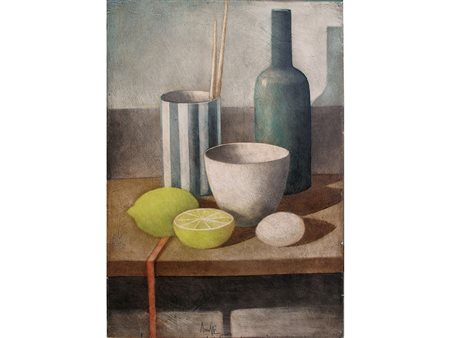 Marcello Scuffi (1948) Naturina morta (Il filo roso della memoria) 40x27 cm...