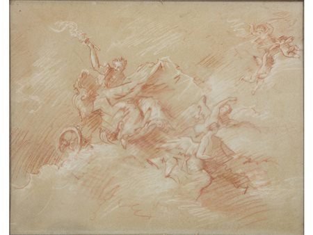 Anonimo (XIX secolo) Il carro di Apollo 47x60 cm Sanguigna su carta