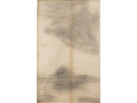 Galileo Chini (1873–1956) Tritone 158x100 cm Spolvero su carta applicata a tela