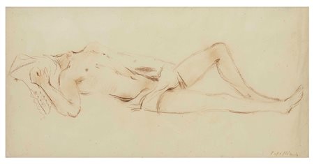 Filippo De Pisis (1896-1956) Nudo disteso, anni ‘30 pastello su carta velina,...