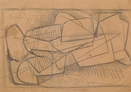 Mattia Moreni (1920-1999) Studio per composizione, 1947 matita su carta, cm...