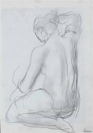 Mario Sironi (1885-1961) Nudo di schiena, 1930 ca matita su carta, cm...