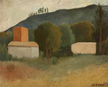 Virgilio Guidi ( 1892-1984) Paesaggio, 1930-1940 olio su tela, cm 50x60...