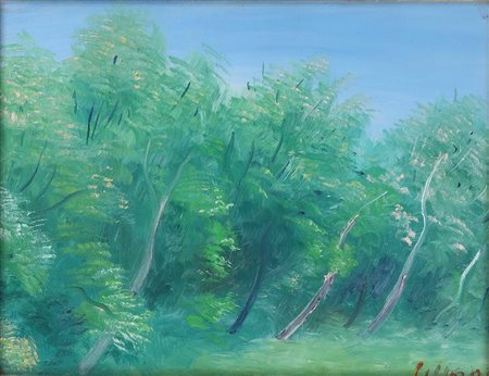 Umberto Lilloni (1898-1980) Alberi, 1961 olio su tela, cm 27x35 firmato e...