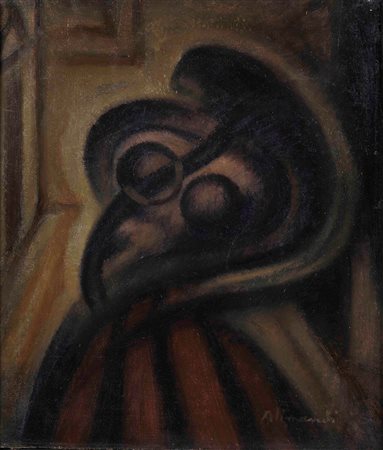 Enrico Allimandi (1910-1984) Sensazione di forma femminile, 1931 olio su...