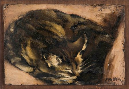 Paolo Vallorz (1931-2017) Senza titolo olio su tavoletta, cm 16x24 firmato in...