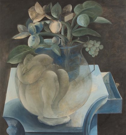 Ercole Pignatelli (1935) Il Sogno olio su tela, cm 93x99 intitolato al retro...