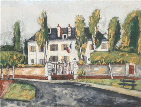 Orfeo Tamburi (1910-1994) La caserma di Marig, 1952-1959 olio su tela, cm...