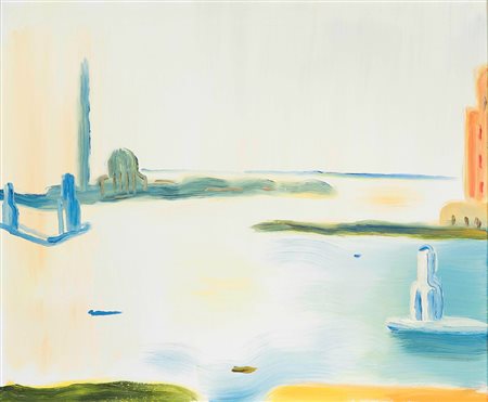 Virgilio Guidi ( 1892-1984) Bacino di San Marco, 1974 olio su tela, cm 50x60...