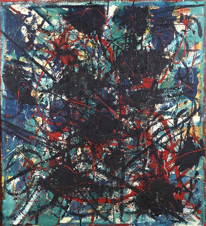 Giuseppe Allosia (1910-1983) Senza titolo, 1953 acrilico su tela, cm 110x100...