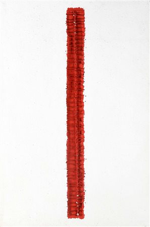 Carlo Bracci (1935-2003) Rosso e Bianco 128 tecnica mista su tela, cm 120x80...