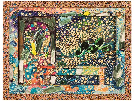 Plinio Mesciulam (1926) Chiaro di luna, 1983 tecnica mista su tavola, cm...