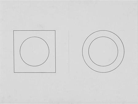 Mario Ballocco (1913-2008) Interazione tra figura e sfondo, 1981 pennarello e...