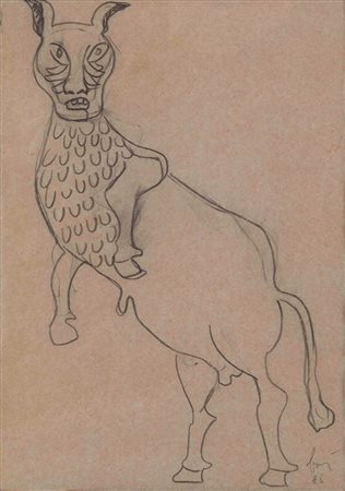 Enrico Baj (1924-2003) Studio per la caccia allo Snark, 1986 matita su carta,...