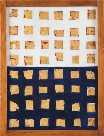 Remo Bianco (1922-1988) Impronta oro e blu (Tableau Doré), 1970 tecnica mista...