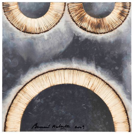 Bernard Aubertin (1934-2015) Dessin de feu sur alluminium, 2009 fiammiferi...