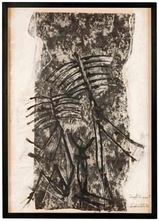 Claudio Costa (1942-1995) Graffito nero, 1988 tecnica mista e collage su...