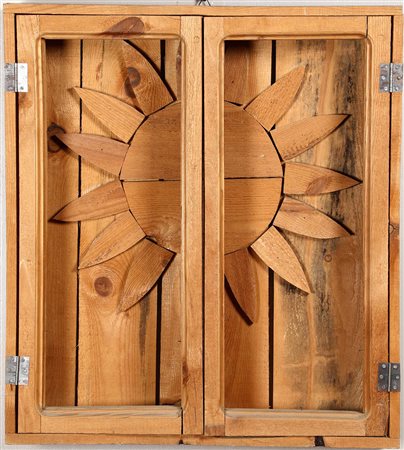 Mario Ceroli (1938) Senza titolo, 1971 legno, cm 80x71,5x14 firmato e datato...