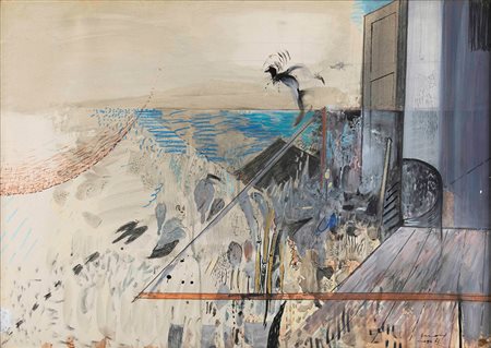 Gianfranco Ferroni (1927-2001) Senza titolo, 1963 acquerello e tecnica mista...