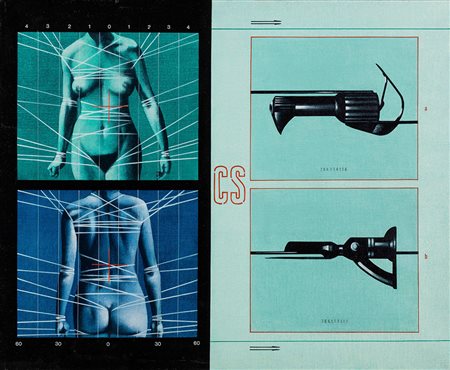 Sergio Sarri (1938) 2 Schermi d’analisi CS, 1974 acrilico su tela, cm 60x73...