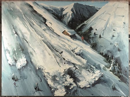 Svern Kroner (1973) Senza titolo, 2002 olio su tela, cm 240x320 firmato e...