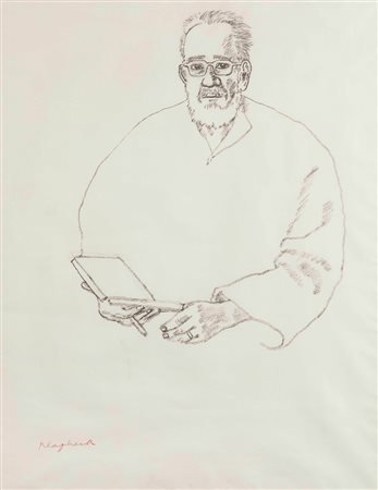 Konrad Klapheck (1935) Ritratto di Arturo Schwarz, 1999 carboncino su carta,...