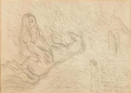 Leonora Carrington (1917-2011) More frontiers of space, 1941 matita su carta,...