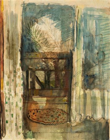 Yehezkel Streichman (1906-1993) Landscape Through the Window, 1948 ca...