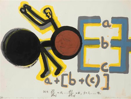 Pinchas Cohen Gan (1942) Senza titolo, 1992 tecnica mista su tela, cm 50x66...