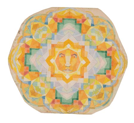 Charles Filiger (1863-1928) Visage de face - notations chromatiques (recto e...