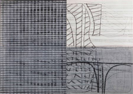 Moshe Kupferman (1926-2003) Abstract, 1985 olio e pastello nero su carta, cm...