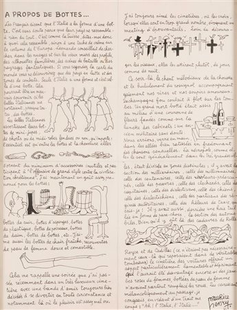 Maurice Henry (1907-1984) A props de bottes..., 1971 foglio scritto e...