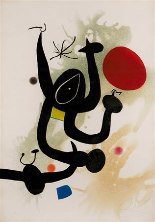 Joan Mirò (1893-1983) Serpentine, 1979 acquaforte a colori, cm 100,5x70...