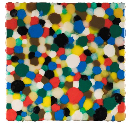 Davide Nido (1966-2014) Coriandolini, 2005 colle su tavola, cm 30x30 firmato,...