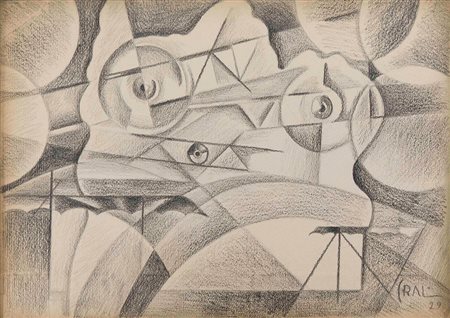 Tullio Crali (1910-2000) Senza titolo, 1929 matita su carta, cm 19,5x27,5...