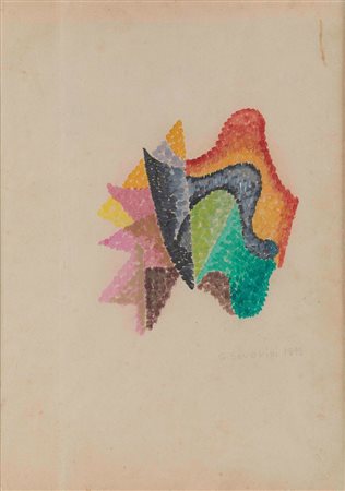 Gino Severini (1883-1966) Senza titolo, 1919 tempera su carta, cm 33,7x24...