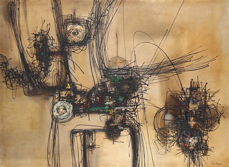 Jerzy Kujawski (1921-1998) Senza titolo acrilico su tela, cm 97x130 firmato...