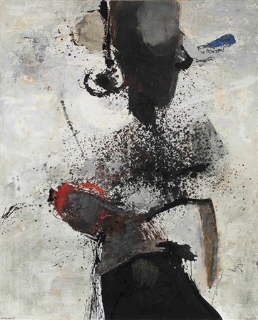 Giuseppe Santomaso (1907-1990) Minaccia, 1963 olio su tela, cm 162x130...